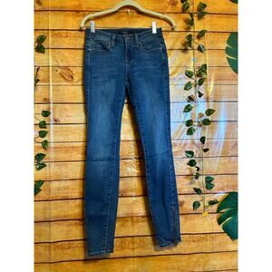 Fidelity Womens Size 25 Low Rise Straight Leg Skinny Denim Blue Jeans Ankle Zip